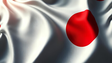 The Japanese flag windy cinematic. Ai generated.