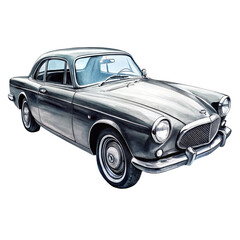 Fototapeta premium illustration of old cars
