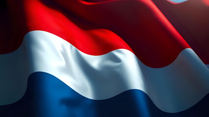 Naklejka premium Flag of the Netherlands waving. Ai Generated.