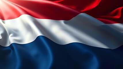 Naklejka premium Flag of the Netherlands waving. Ai Generated.