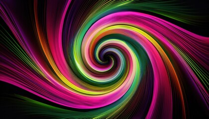Fototapeta premium A colorful swirl of lines on a black background