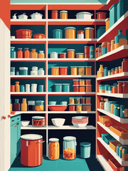 pantry food storage vector illustration