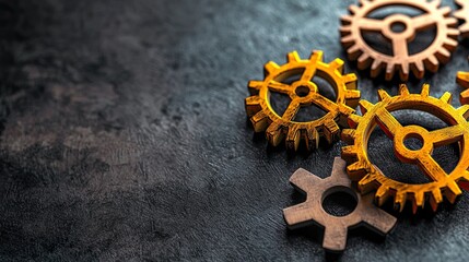 Doodle style interlocked gears symbolizing strategy Interlocked gears of strategy 