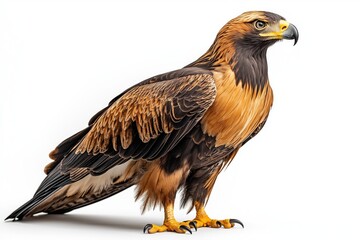 Obraz premium Studio photo of an eagle isolated against a white background. Wildlife and conservation concept, space for copy.