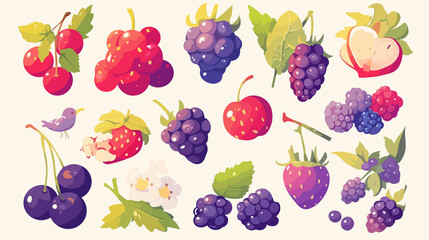 Vibrant Fresh Berries Composition on White Background