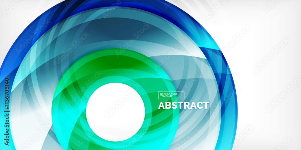 Poster bright colorful circles with light effects. abstract background