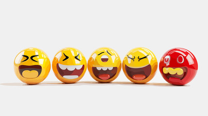 Vibrant 3D Emoji Group with Various Expressions
