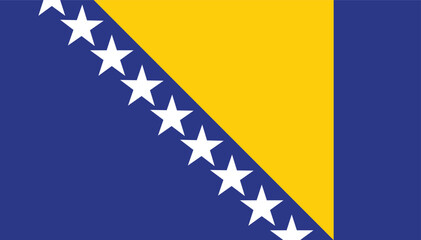 The Flag of Bosnia and Herzegovina, flat vector