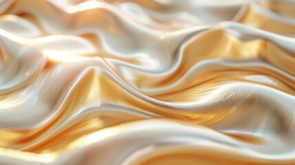 Obraz premium A close-up of smooth, flowing fabric with a golden sheen.