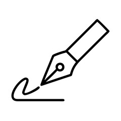 author s signature icon, book lovers day line art, book lovers day icon - simple black line art icon of author s signature, for book lovers day celebrations. book lovers day vector art.