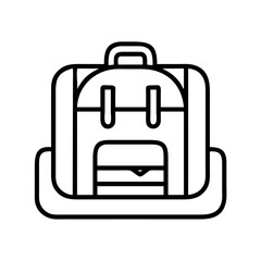 book bag icon, book lovers day line art, book lovers day icon - simple black line art icon of book bag, for book lovers day celebrations. book lovers day vector art.