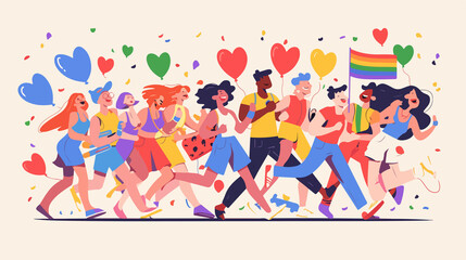 Fototapeta premium Rainbow LGBTQ Pride Activism and Bisexual Love Parade
