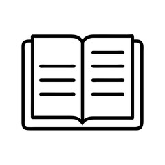 journal with book notes icon, book lovers day line art, book lovers day icon - simple black line art icon of journal with book notes, for book lovers day celebrations. book lovers day vector art.