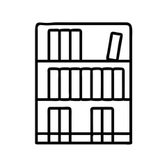 library aisle icon, book lovers day line art, book lovers day icon - simple black line art icon of library aisle, for book lovers day celebrations. book lovers day vector art.