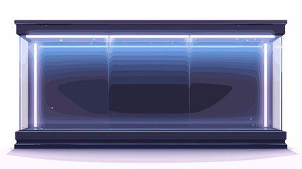 Obraz premium Realistic 3D Glass Box Shop Showcase Vector Illustration