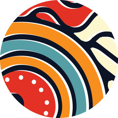 Abstract african multicolored pattern on white