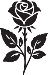 Obraz premium Rose Silhouette, Rose vector, Rose icon, Rose vector illustration design