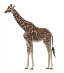 Obraz premium The Reticulated Giraffe on a white background
