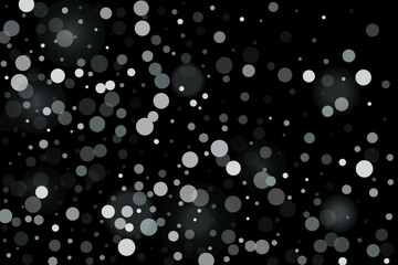 Silver confetti point on a black background. Luxury festive background. Silver grainy abstract texture overflows against a black background. Element of design. Vector illustration, EPS 10.