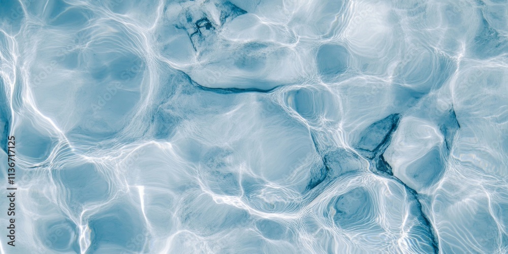 Poster elevated view of clear blue water with vibrant contrasts and clean shadows in stylish texture