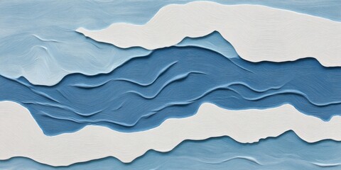Fototapeta premium Ceramic texture with layered blue and white patterns reflecting waves and fluid movement in a contemporary design
