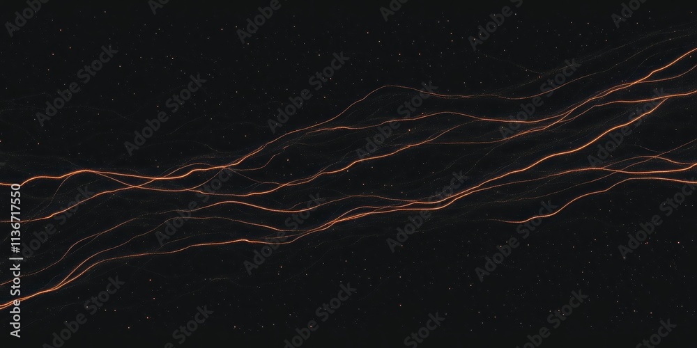 Poster Textured fire sparks creating a dynamic display on a black background, capturing the essence of energy and movement in a dark space