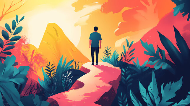Generate an inspirational graphic with embrace your path. Embrace. Illustration