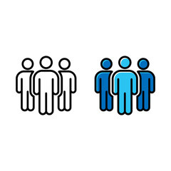Group of people outline icon. Suitable for community and teamwork symbol.