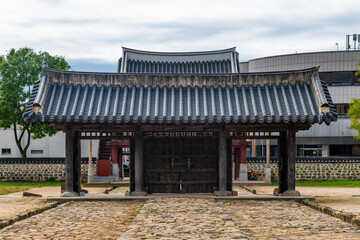 Naklejka premium old gate and door at Geumseonggwan, a government office in the era of Joseon Dynasty