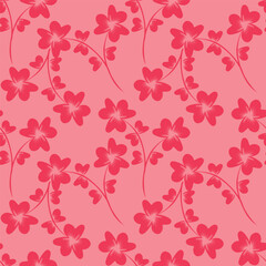 Small colorful flowers and brown flowers, hand drawn. Seamless on a light yellow background. Designed for fabric, fashion, textiles, wallpaper,