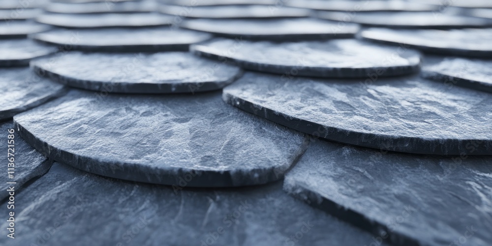 Poster detailed close-up of textured roof tiles showcasing a unique design and material characteristics