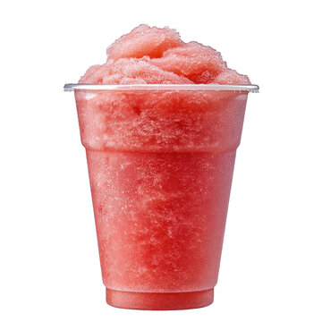 Refreshing slush drink in a clear cup. transparent background