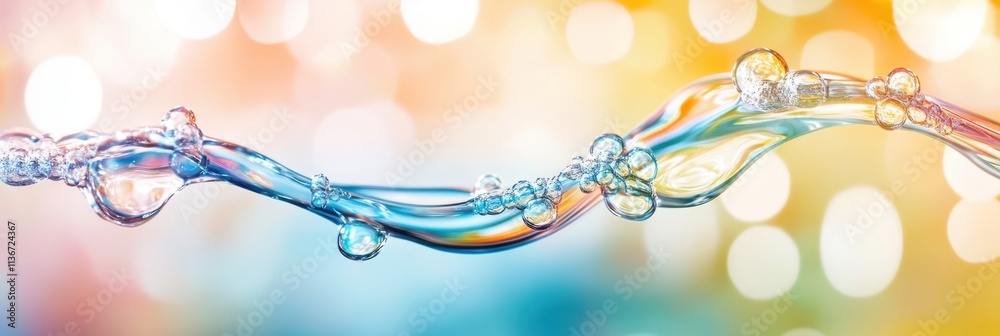Aufkleber Exploring the Harmony of Colors and Forms in an Abstract Quantum Flow of Liquid Dynamics