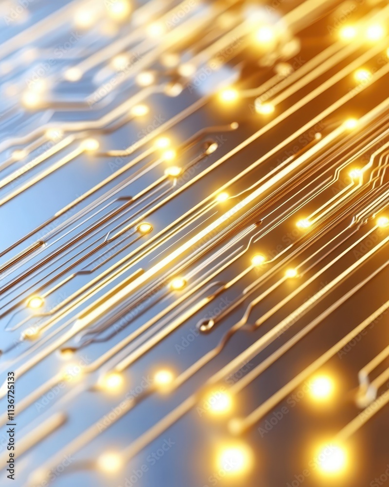 Aufkleber Quantum Computing Chip Showcasing Intricate Circuitry and Luminous Pathways for Advanced Computing