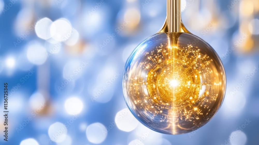 Aufkleber a quantum computing chip glows with brilliance, surrounded by a soft halo of light