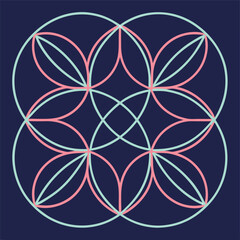 Symmetrical shapes with glowing neon highlights Illustrator Artwork