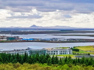 Aerial view from Perlan museum, Reykjavik, Iceland