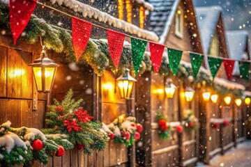 Winter Christmas Banners: Festive Holiday Decorations, Cozy Snow Scenes,  Charming Christmas Lights, Holiday Backgrounds