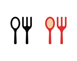 flat spoon and fork icon vector illustration