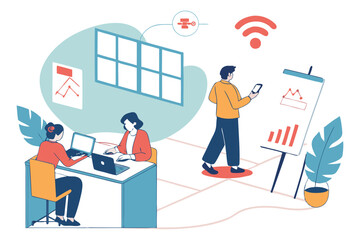 A Business illustration people working in office 21