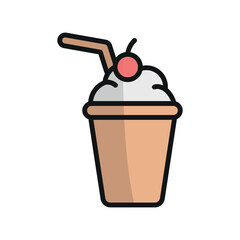 Milkshake Icon is a fun and vibrant design perfect for cafes, dessert shops, and beverage-focused apps
