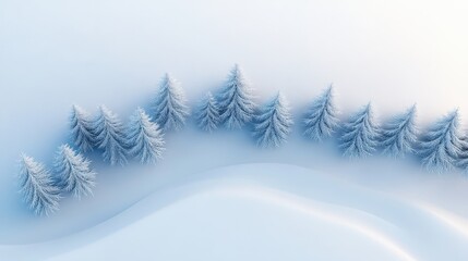 Winter Wonderland Snowy Trees Serene Landscape Christmas Card Background