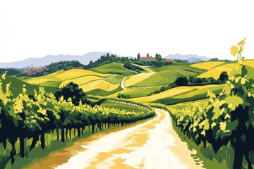 Naklejka premium Serene Porto Marathon Vineyard Landscape