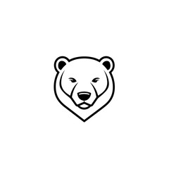 Bear head outline silhouette - cut out vector sticker