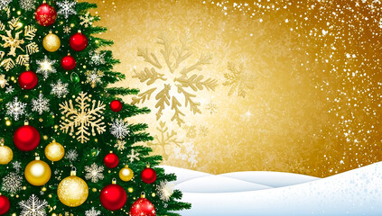 christmas tree background, creating space for text or images,