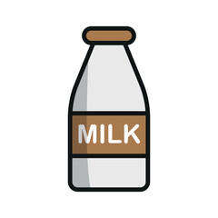 Milk bottle drink icon features a clean and minimalist design