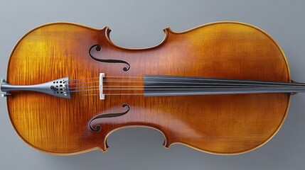 Fototapeta premium Classic wooden violin close-up displaying detailed craftsmanship and warm brown finish for music presentations, educational materials, concert promotions, studio decor with soft natural lighting back