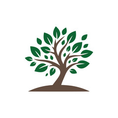 Obraz premium minimal tree vector silhouette logo