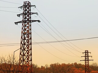power lines in the field