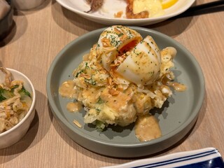 Japanese Potato Salad with Boiled Egg and Dressing